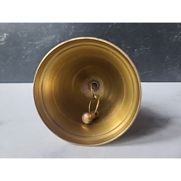 Brass Reindeer Christmas Tree Hand Bell Vintage Christmas Decor - Picture 6 of 10